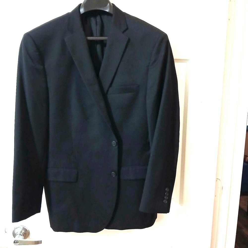 Jos. A. Bank Traveler Collection Mens Blazer Jacket 48R Black 100% Wool Suit